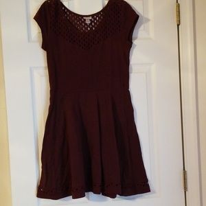 Maroon cutout dress